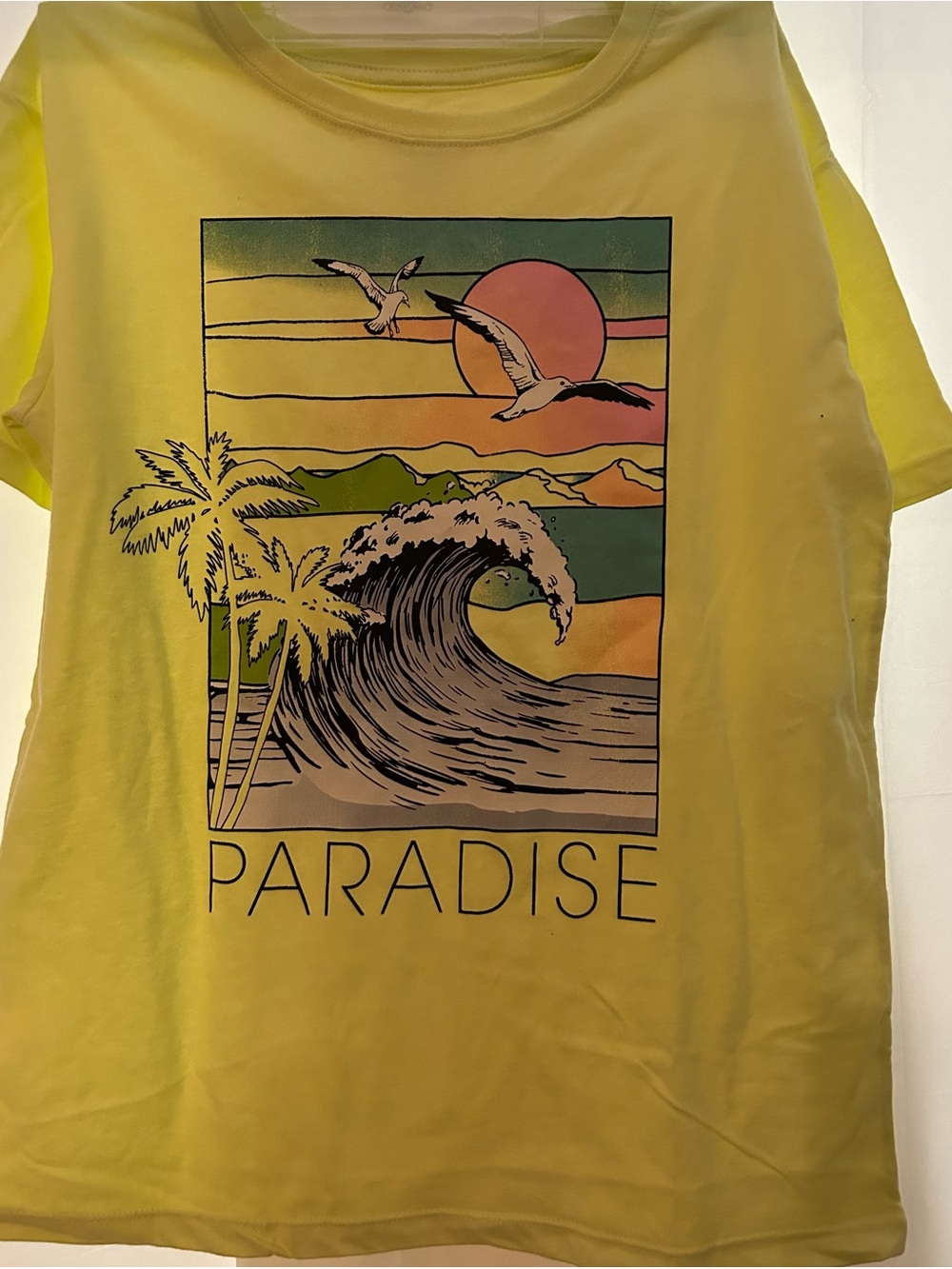 Paradise Graphic Tee - Yellow Casual tee Shirt